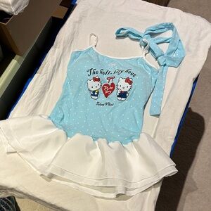 Hello Kitty Blue and White tank top “Dress”